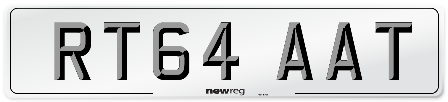 RT64 AAT Number Plate from New Reg